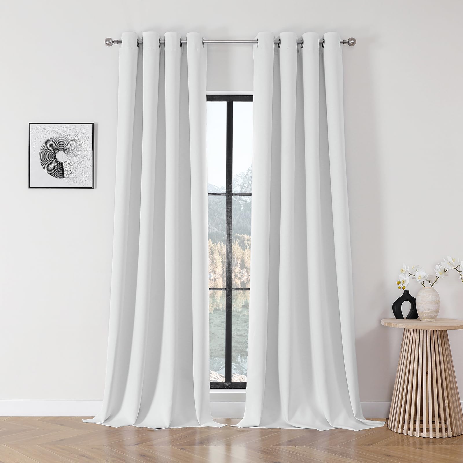 Joydeco Blackout Curtains 108 Inch Length 2 Panels Set, Thermal Insulated Long Curtains& Drapes 2 Burg, Room Darkening Grommet Drapes for Bedroom