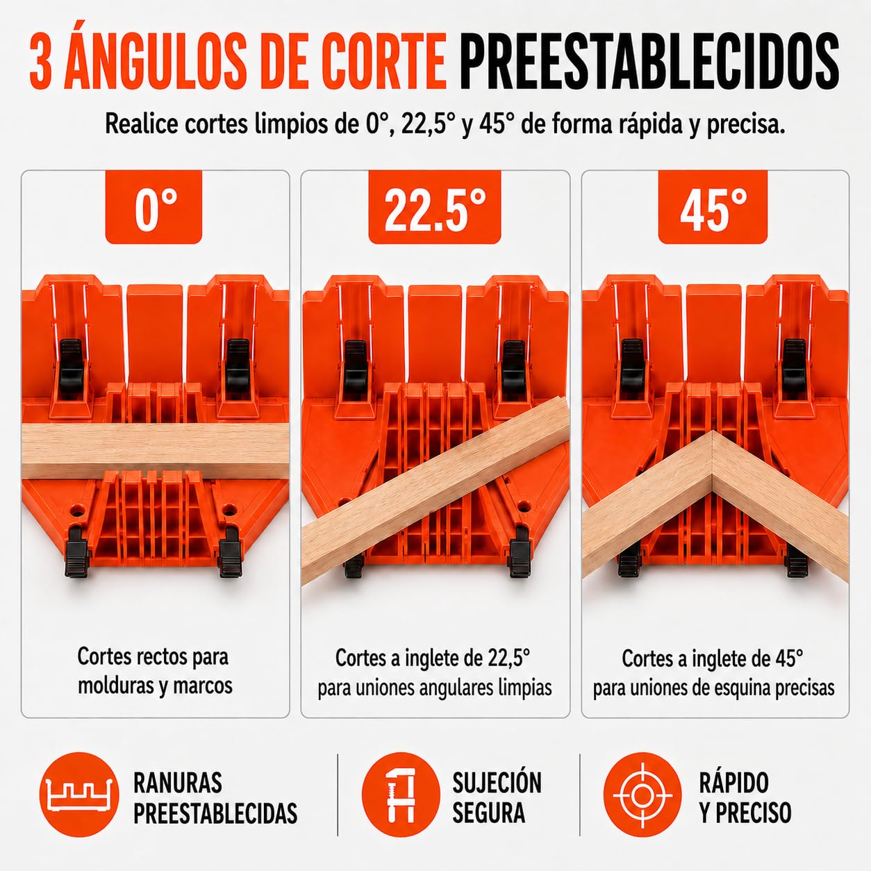 14" Caja de Ingletes con Sierra, Ingletadora Manual Caja, Guia Ingletes Plastico con 0°/22,5°/45° Corte De Múltiples Ángulos, para Carpintería, Bricolaje, Decoración Del Hogar, Marcos de Fotos
