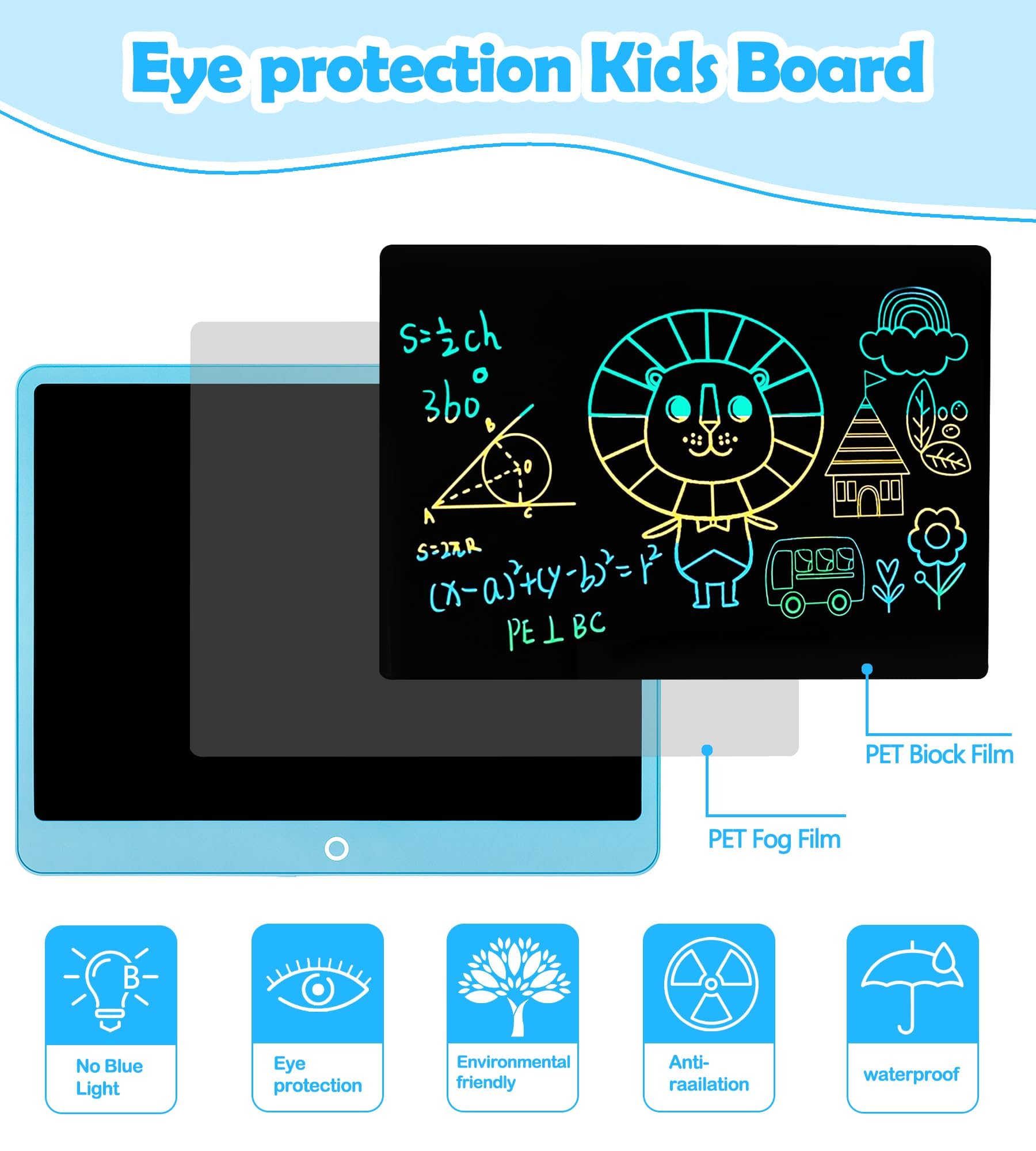 Tavoletta Grafica LCD Scrittura 16 Pollici, Tavoletta Grafica Bambini Elettronica Lavagna Digitale da Disegno con Penna Giochi Giocattolo 3-12 Anni Regali di Natale di Compleanno per Ragazzi Ragazze