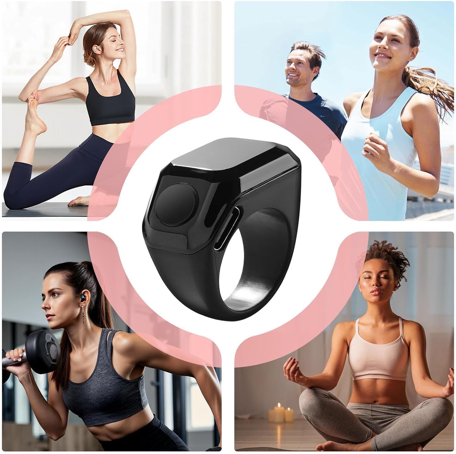 Finger Clicker | Waterproof Fidget Ticker | 20mm Smart Finger Tally Counter Ring | for Indoor Outdoor Meditation Yoga Running Baseball Swimming Women Men