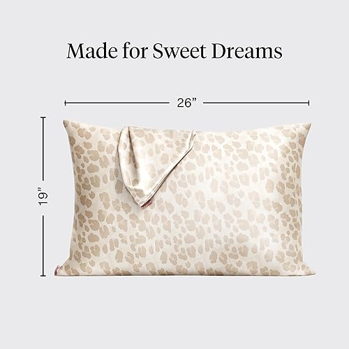 Vista 166 de Kitsch Funda de almohada de satén con cremallera para cabello y piel, tamaño Queen, más suave que la seda, paquete de 2 fundas de almohada 02.