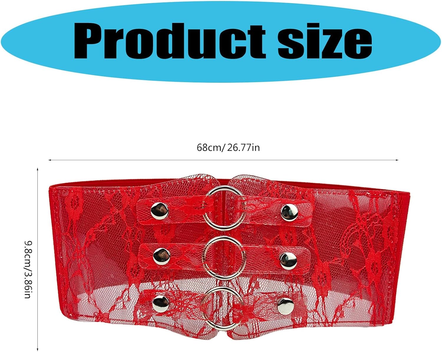 Lace Waist Cincher Elegant Chain For Dress Elastic Lace Waistband Trendy Underbust Waist Chain Wide Belt