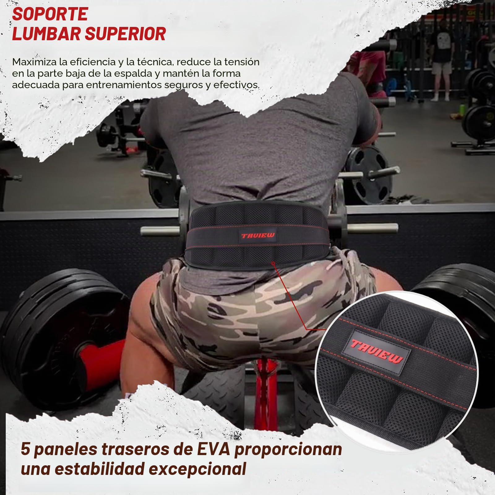 Cinturón para sentadillas con cinturón, fijación de rack y máquina de sentadillas, levantamiento de pesas y levantamiento de potencia, soporte de espalda, perfil bajo, cadera y muslo acolchados
