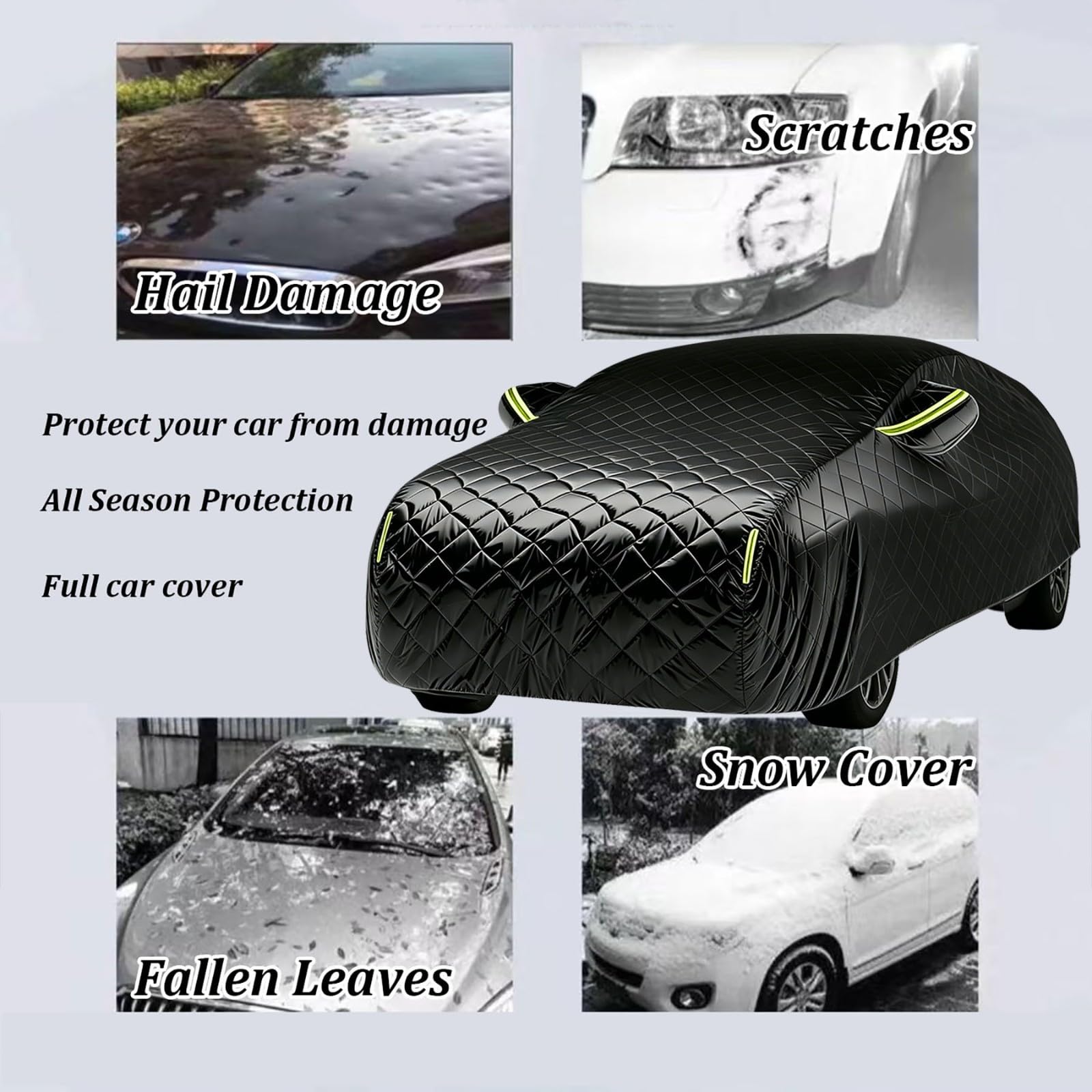 Funda Coche Antigranizo para Eagle Talon 1990-1999,Funda Coche Exterior 5 Capas Acolchada,Impermeable,Transpirable,Anti-UV,Antipolvo,Protección contra Granizo Lluvia Nieve y Viento(Negro)