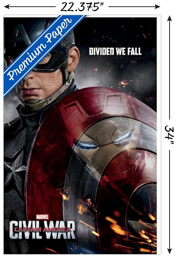 Trends International Marvel Cinematic Universe - Captain America - Civil War - Shield Reflection One Sheet Wall Poster, 22.375" x 34", Premium Unframed Version by Trends International - Used condition - Image 3