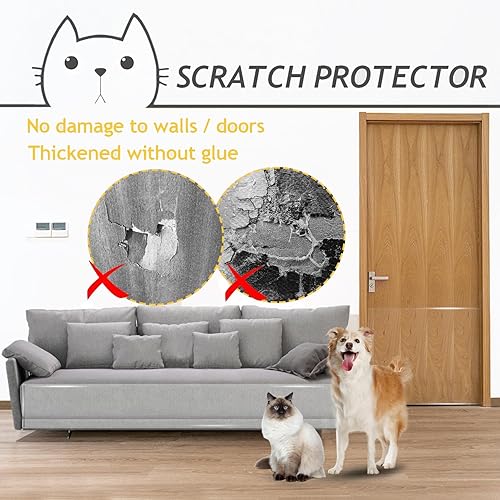 Miniatura 4 de Protector de muebles para gatos de 12 x 118 pulgadas, protector de sofá para gatos, protector de puerta autoadhesivo contra arañazos de perros,