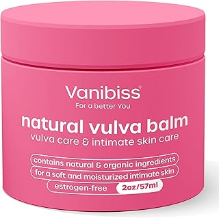 Natural Organic Vulva Balm - Vulva Cream & Vaginal Moisturizer for Dryness, Itching, Chafing, and Burning - Vulva Care & Menopause Support - Replens Moisture - Estrogen Free (2oz)