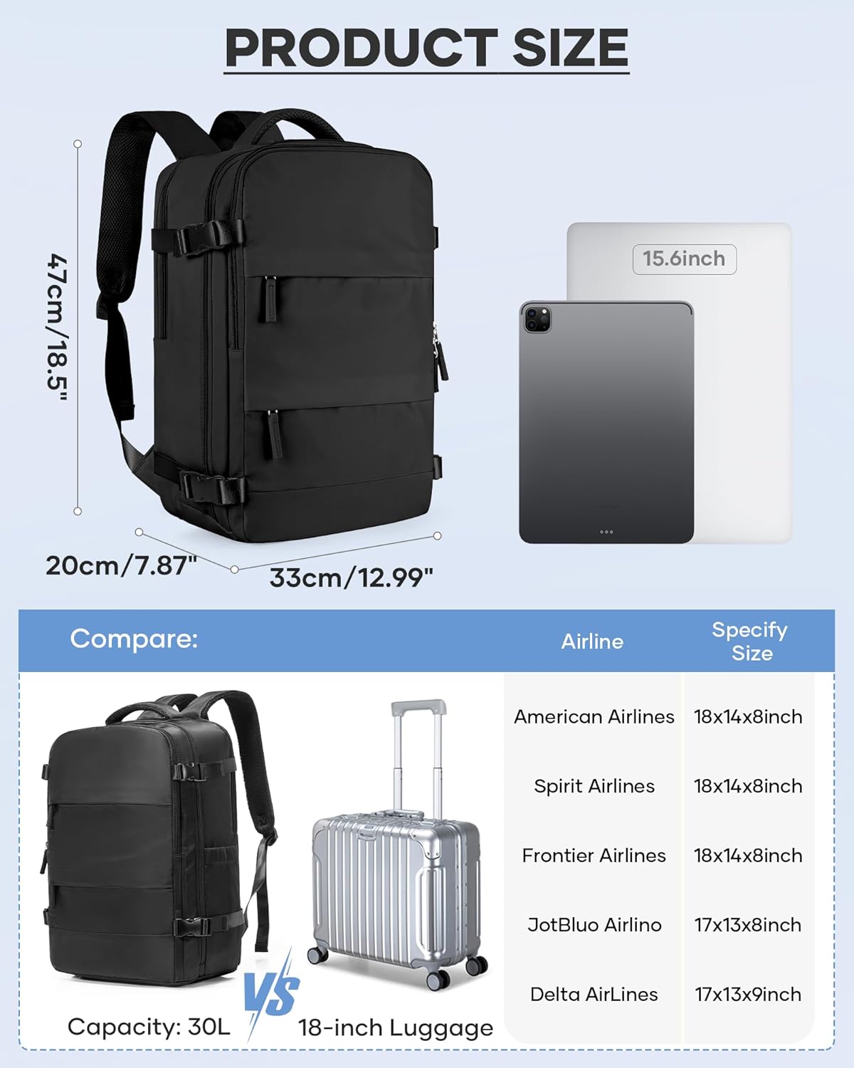 coofay Vacuum Backpack Travel with Pump Vacpack Travel Backpack with Vacuum System Mochila de Viaje Compresion al Vacio Easyvacpack Airbag Backpacks for Traveling Carry on Luggage