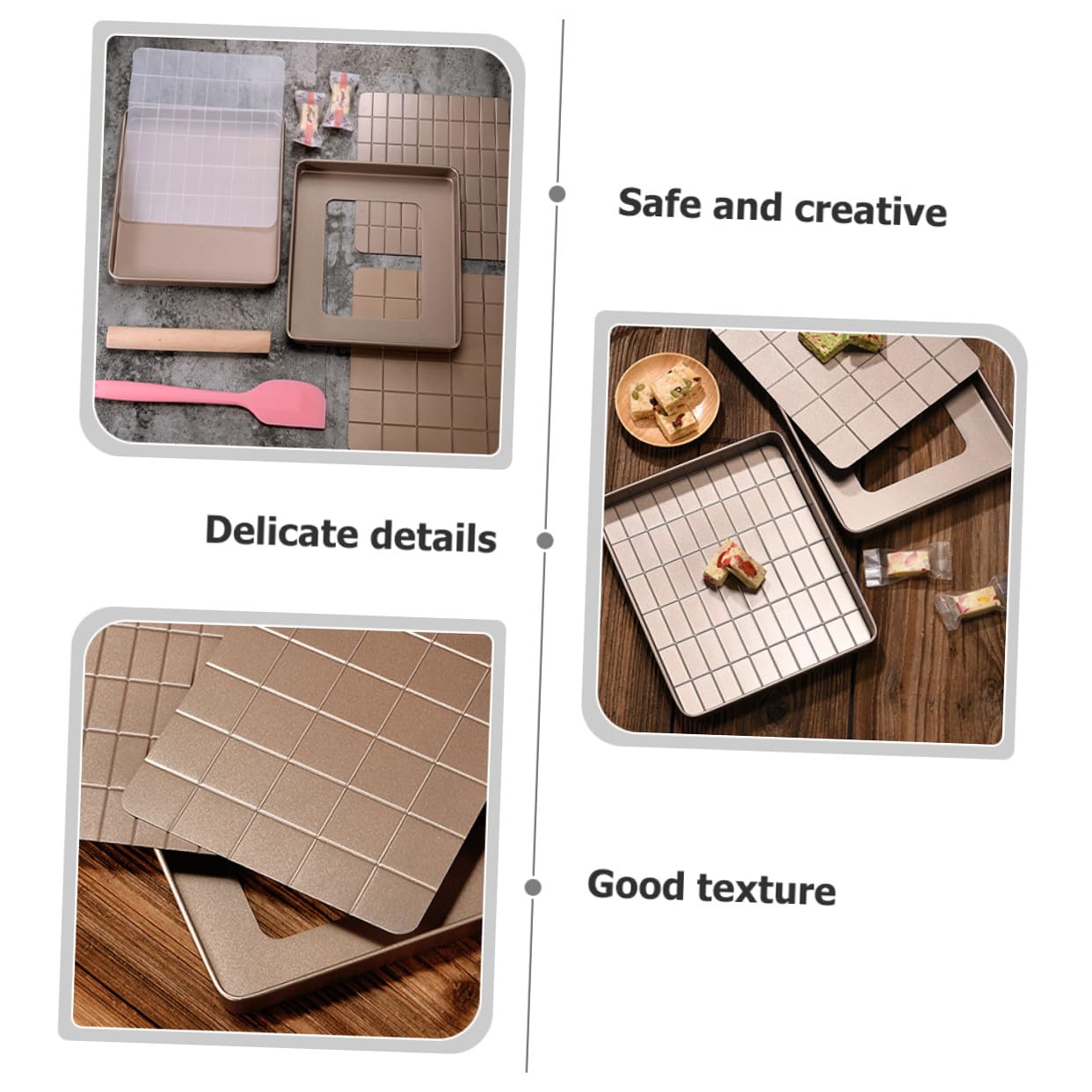 Gadpiparty Set Stampi per Torrone in Metallo Resistente con Griglia Integrata, Facile da Pulire e Anti-deformazione, per Cucina e Preparazioni Dolciarie Professionali
