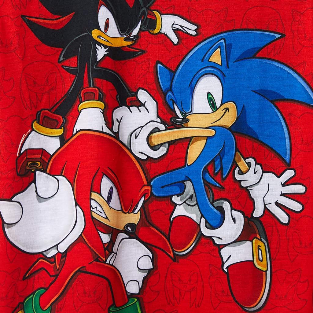 Sonic The Hedgehog Boys' Shorts and Sleep Shirt Kids Sleepwear 2 Piece Pajama Set