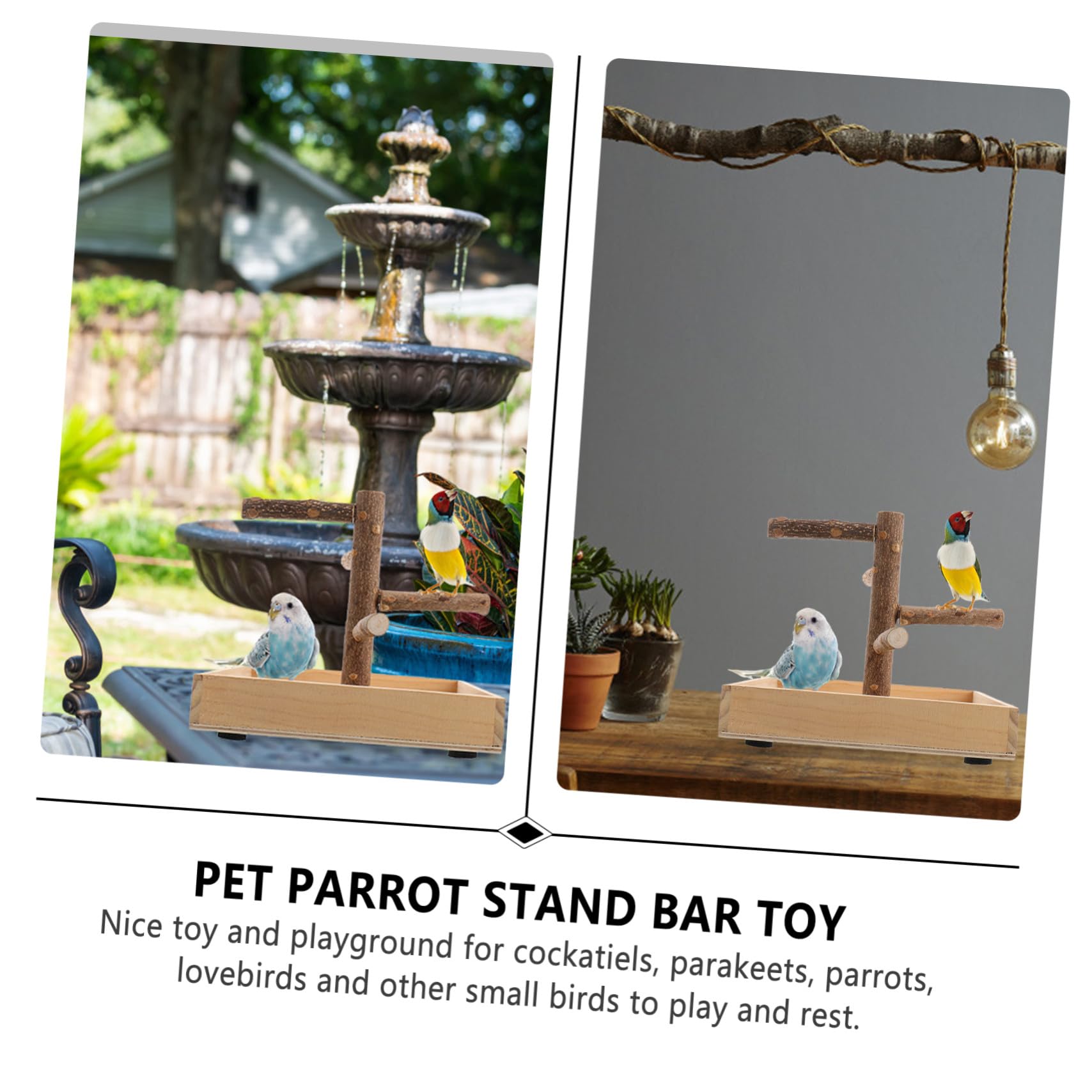 Soporte Equilibrio para Beige Perchas de Madera de Pájaros Portátil para Desarrollo Coordinación en Pequeños Pájaros y Cockatiel