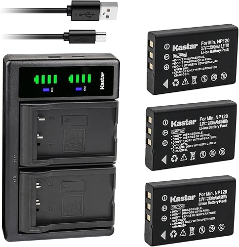 Miniatura 7 de Kastar Paquete de 2 baterías y cargador USB LTD2 de repuesto para cámaras Ordro HDV-V12, HDV-V88, HDV-Z7, HDV-Z10, HDV-Z16, HDV-Z79, HDV-108,