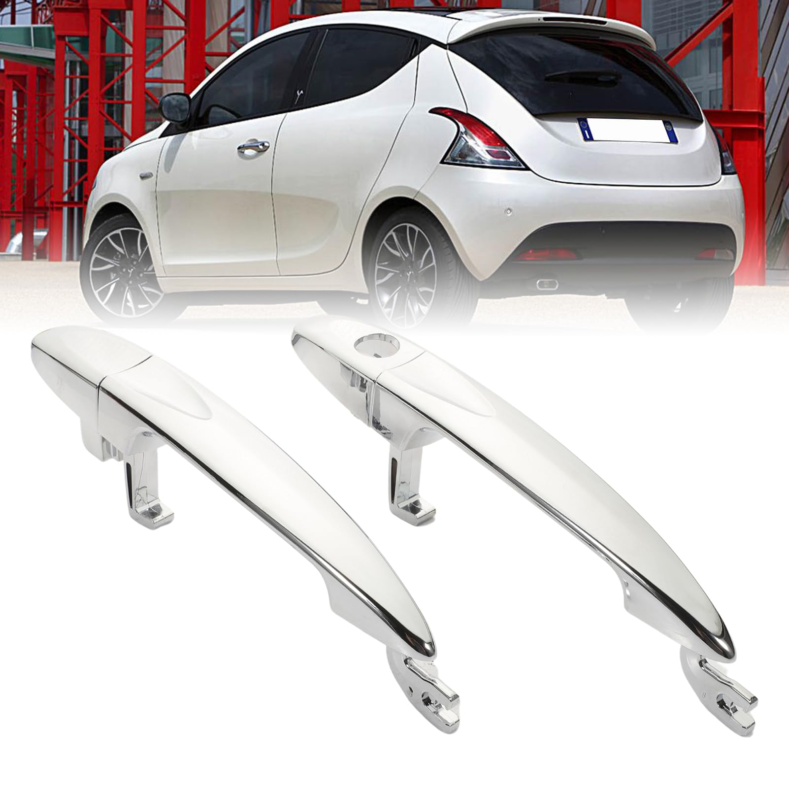 Maniglia anteriore sinistra e destra cromata per Lancia Ypsilon 2003-2011 735409026 735409024