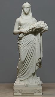 Demeter Ceres Harvest Fertility Goddess Greek Alabaster Statue Sculpture 9.84 inches