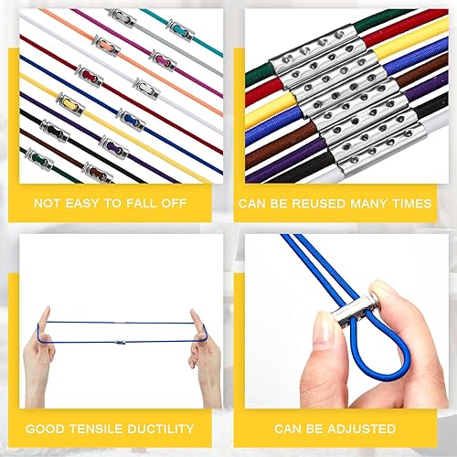 Miniatura 10 de GliCraft Juego de 8 bandas de goma ajustables para botes de basura grandes, coloridos, se adapta a bolsas de basura multifunción de 8 a 33 galones,