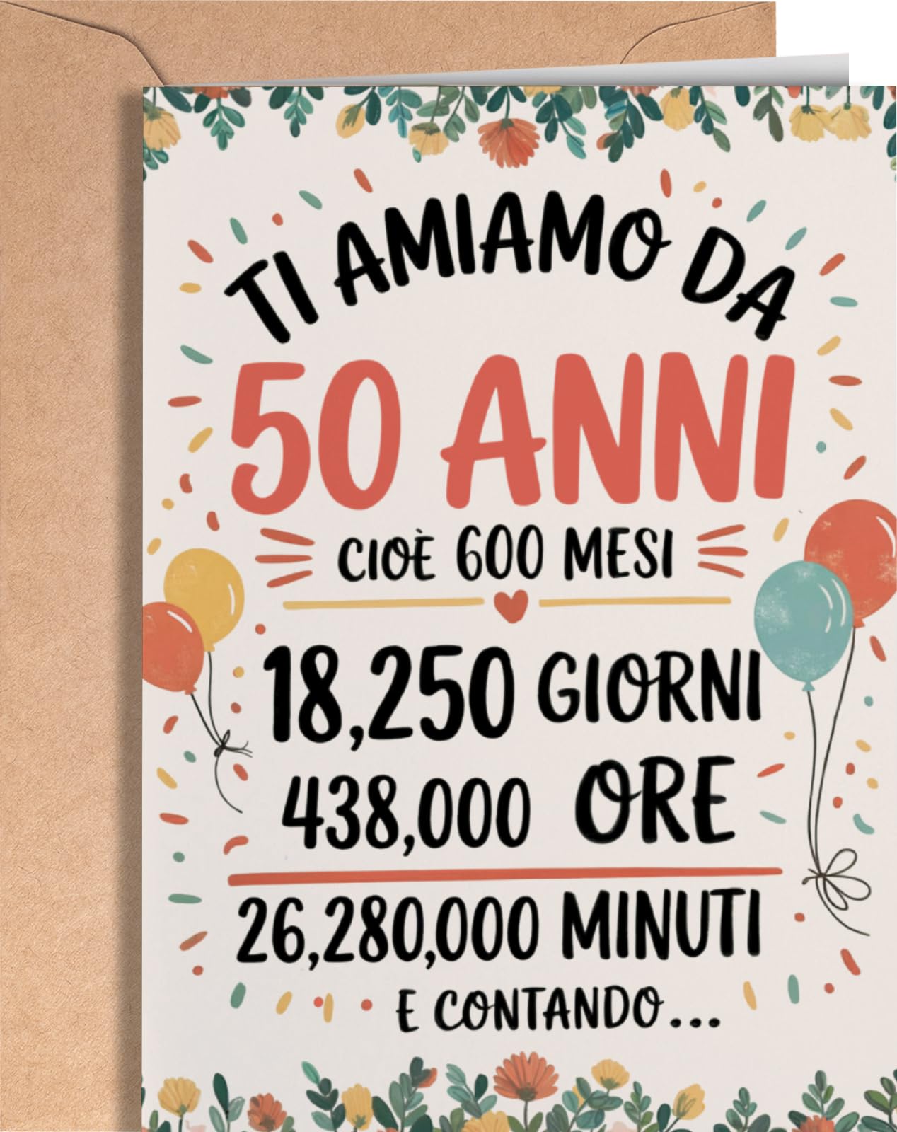 Biglietto Di Auguri Divertente Per 50° Compleanno 'Forties Not Found' – Con Busta Kraft, Interno Vuoto Per Uomini E Donne - 2