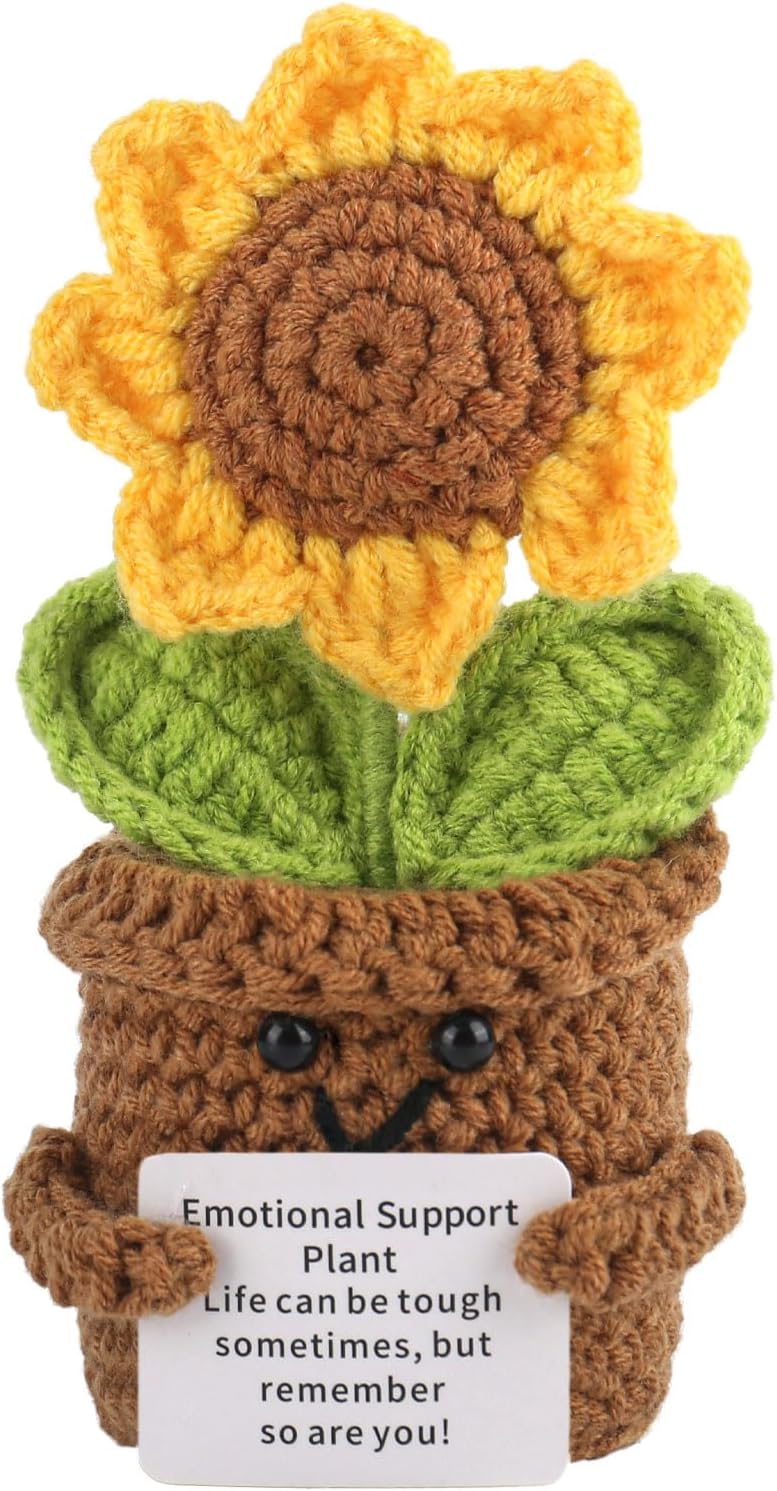 Pocket Hug Sunflowers Small Gifts - Positive Potato Potato Series Crochet Lucky Charm Get Well Soon Gifts Testimony Birthday Gift Friends Colleagues Family