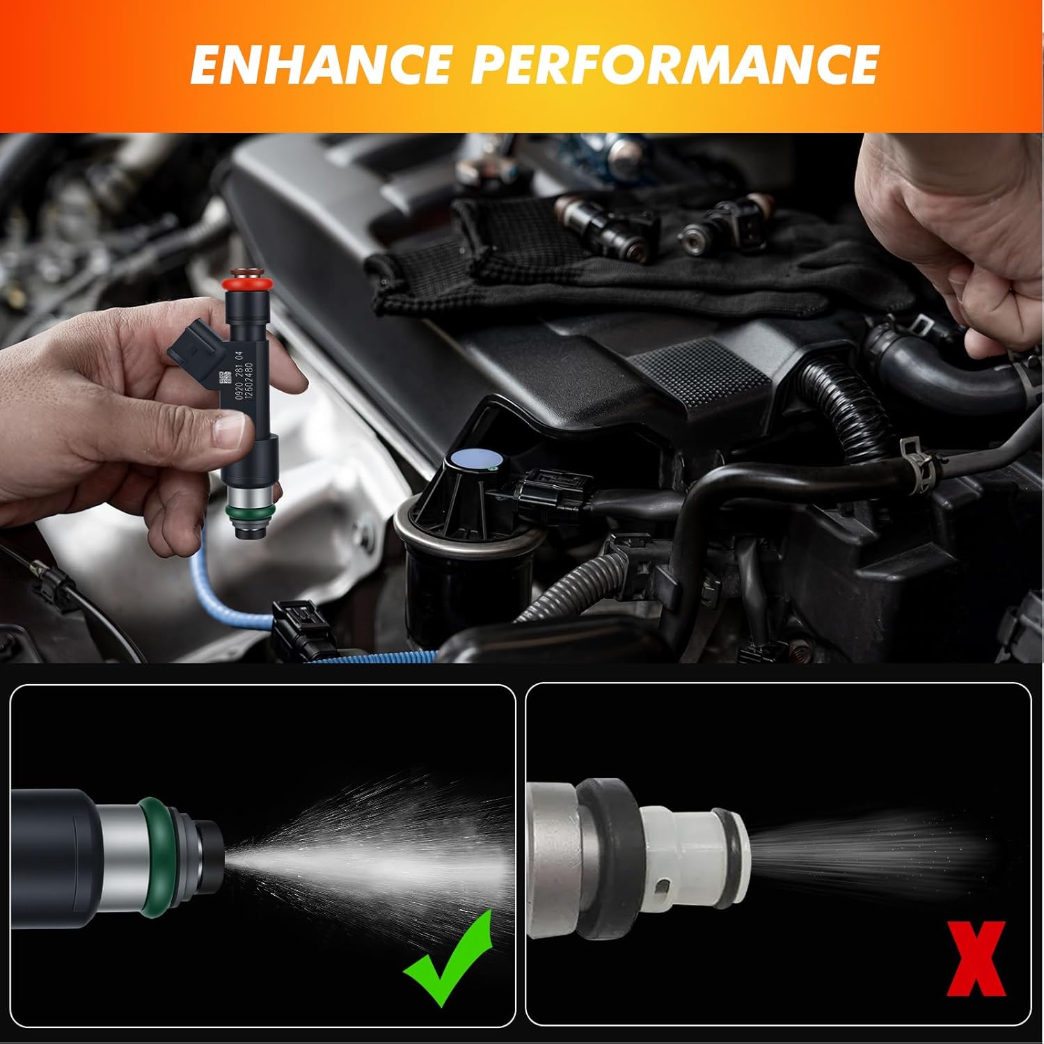 2008-2011 Fuel Injector Compatible for Chevrolet Malibu 08-11 Cobalt 2008-2010 HHR 2008, Pontiac G5 08 G6 08-10 Solstice 08-09, Saturn Sky Vue 08-10 Aura 08-09, 2.2L 2.4L L4, Replace 12602480 FJ985