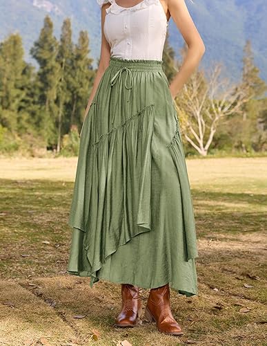 Miniatura 6 de Scarlet Darkness Faldas largas para mujer, disfraz renacentista, falda larga de pirata, talla grande con bolsillos