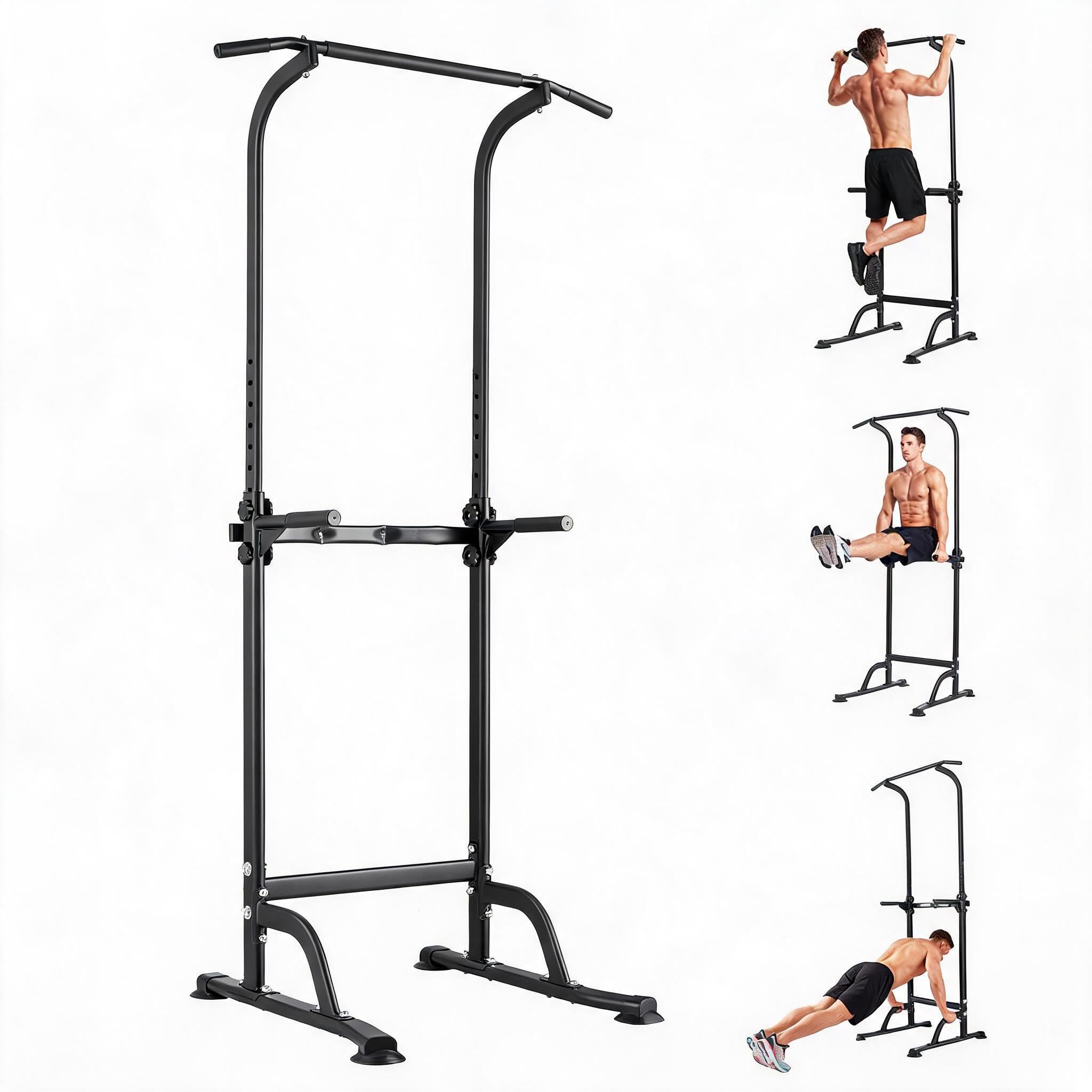 Power Tower Pull Up Bar Station, 10 Adjustable Heights, 330 LBS