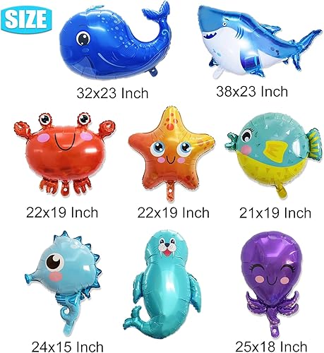 Miniatura 4 de 16 globos temáticos de animales del océano, decoraciones de fiesta, globos de mar, suministros de fiesta de delfín, cangrejo de mar, pulpo,
