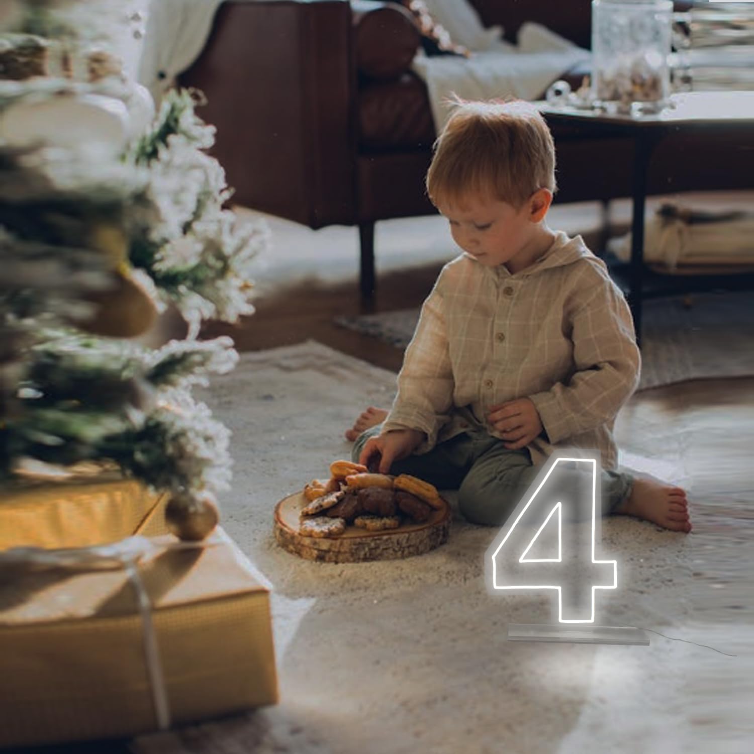 LIYUNEON Number 4 Neon Sign for Birthday, 16.54