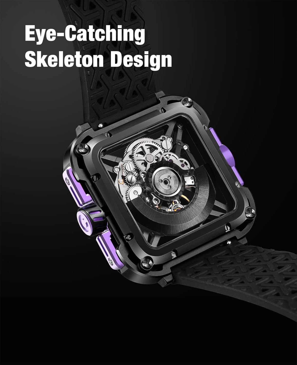 CIGA Design Mechanical Automatic Watch X Series SUV Inspired Anti-Shock Design Sapphire Crystal Analog Skeleton Watches with Silicone and Nylon Strap Fashion Wrist Accessories Gift...