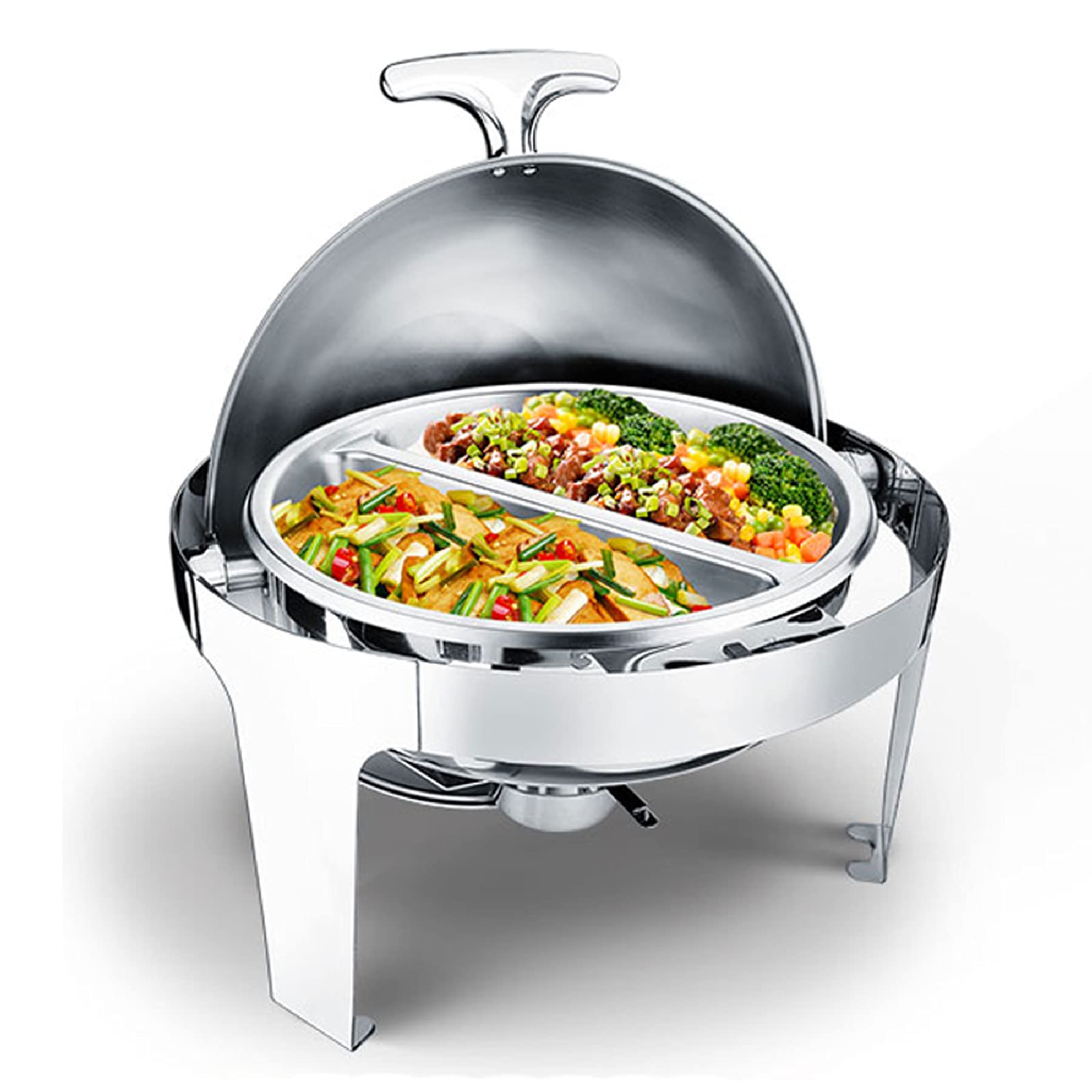 Scaldavivande Elettrici, Scaldavivande in Acciaio Inossidabile, Portavivande per Buffet per Eventi, Forniture per Scaldavivande con Coperchio A Rullo per Feste E Cucina,GN1/2