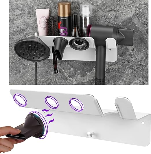 AdokeiTa Dyson Hair Dryer Holder, with Hair Dryer Accessories Organizer for