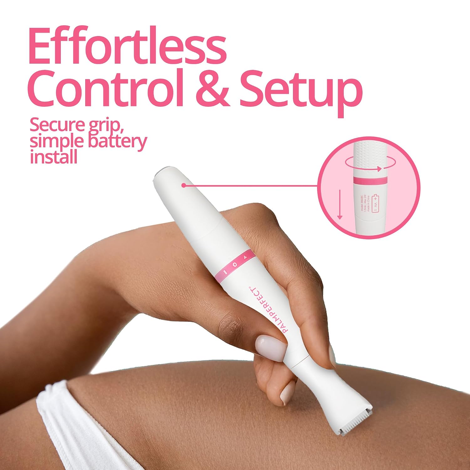 PalmPerfect Womens Body Hair Trimmer - Bikini Trimmer, Pubic Hair Grooming | Smooth Glide Electric Razors Women, Electric Female Shaver for Legs Arms Underarms, Easy to Use Trimmers for Ladies