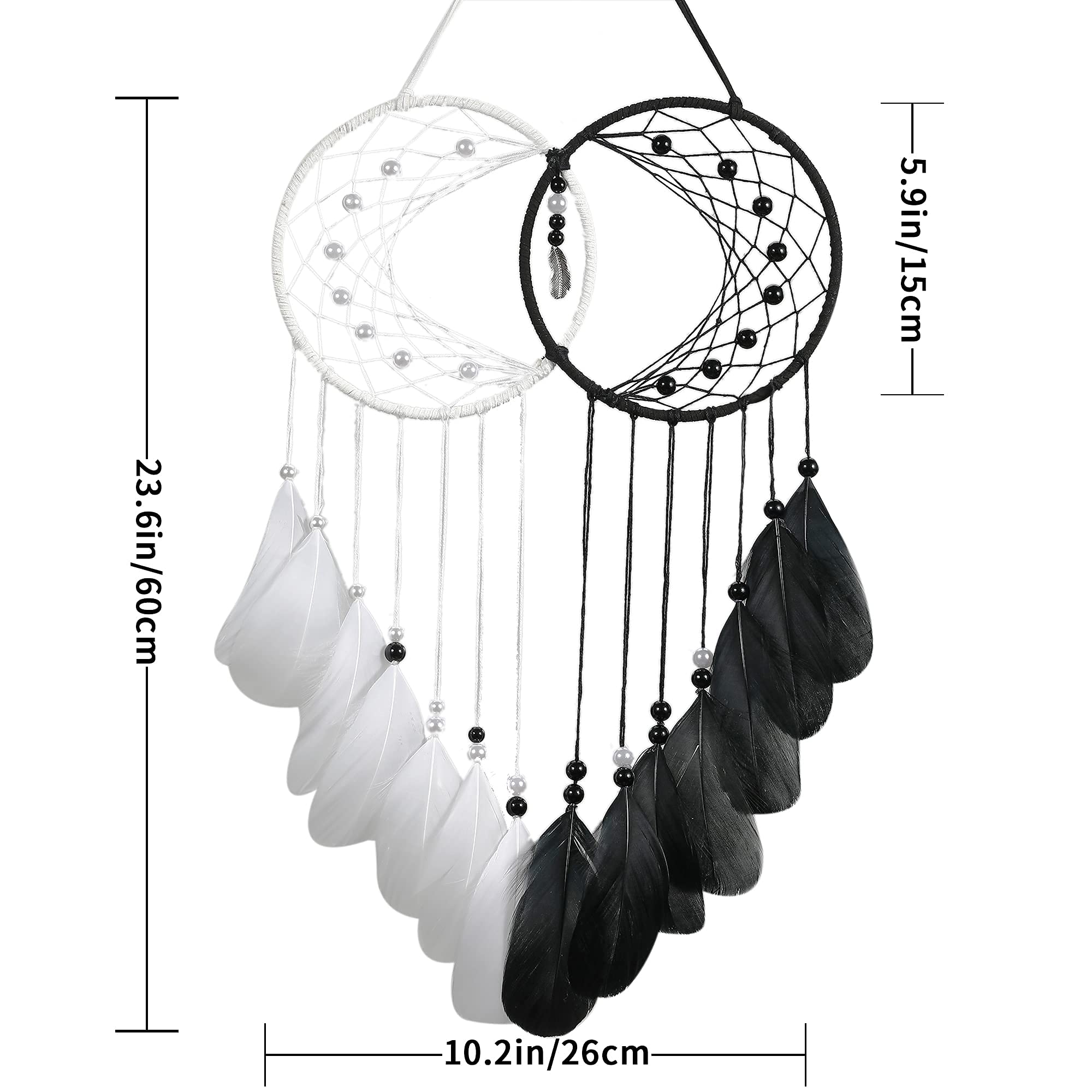 Something Different - Atrapasueños De Cerámica Con Diseño De Fase Lunar, Blanco Y Crema, 26.5 Cm, Perfecto Para Decoración Y Aromaterapia