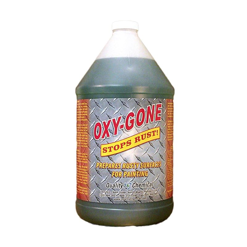 Quality Chemical Oxy-Gone Removedor de Ferrugem e Tratamento para Metal, Preparador de Superfícies para Pintura, 3,785 L