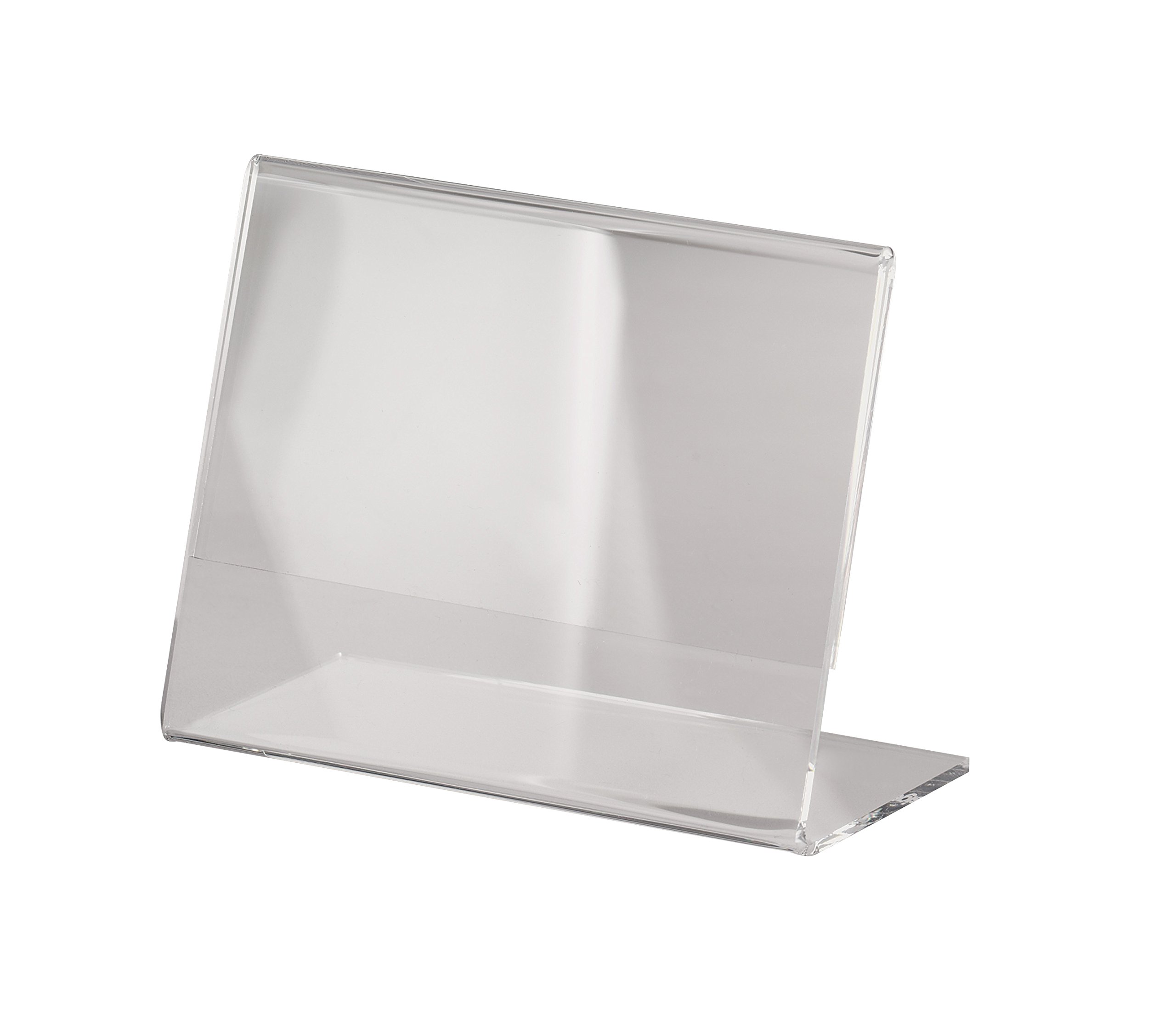SIGEL TA217 Espositore da tavolo inclinato, 7,7x10,5x3,8 cm, per A7 orizzontale,, per bancone, ristorazione, ufficio, matrimonio, etc, resistente ai raggi UV, acrilico, trasparente, 10 pezzi