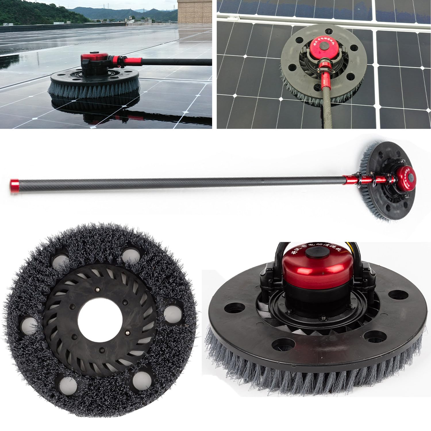 AYCDL Solar Panel Cleaning Kit with Telescopic Rod and Nano Wire Brush for Efficient Heavy Pollution Removal,6.0m