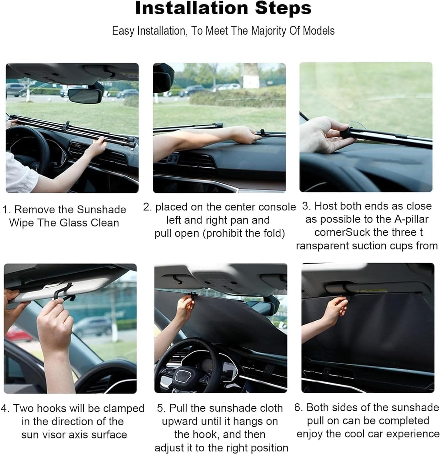 Automatic Retractable Car Sunshade,Automatic Retractable Windshield Sunshade Car Curtain (1 Set)