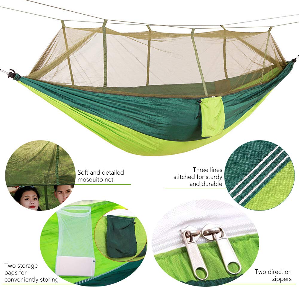Anyoo Hamaca para Acampar con mosquitero Cama de Tela de Nylon de Paracaida  Ligera Portatil para Viajar Excursionismo Mochilero de Viaje Cuerdas y  Mosquetones Incluidos Jardín Hamacas, columpios y accesorios  futakuchi-hakata.com