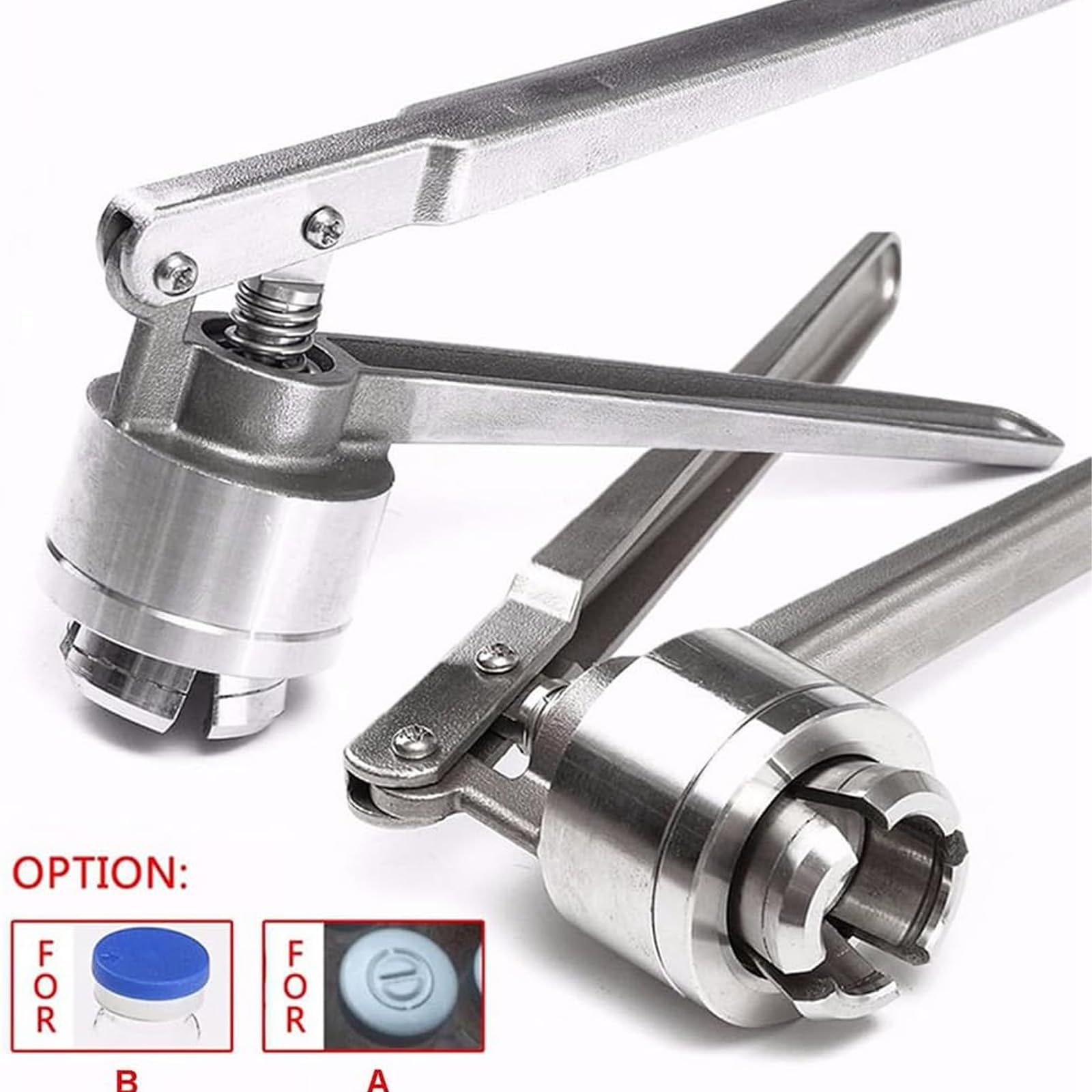 Engarzadora de viales de acero inoxidable manual de 13/20 mm | Herramienta para prensar tapas de botellas, máquina de sellado manual, para tapa(Aluminum cap,20mm)