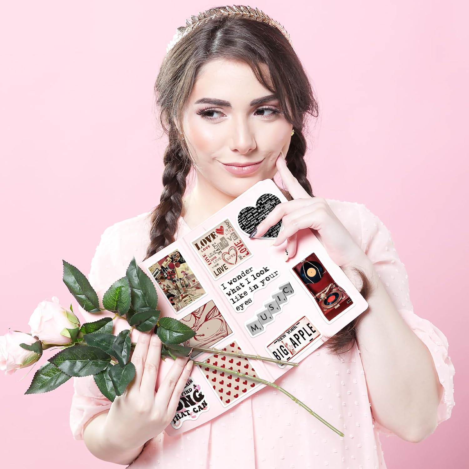HomSeon 200PCS Downtown Girl Aesthetic Trendy Stickers Pack image 5