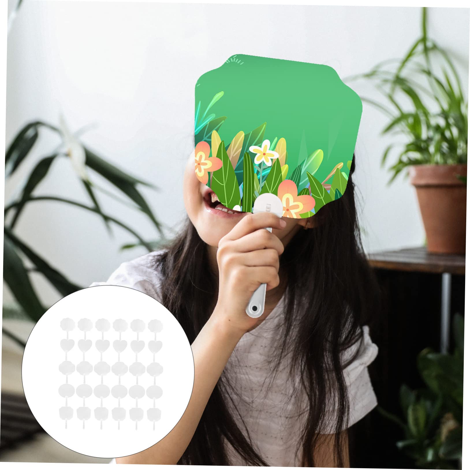 Ventaglio Fai da Te 50 Pezzi in Pvc Trasparente per Disegno Ragazzo Ragazza | Blank Design, per Pittura e Graffiti, Stile Misto, Kit Manuale per Attività Creative Stile Casuale