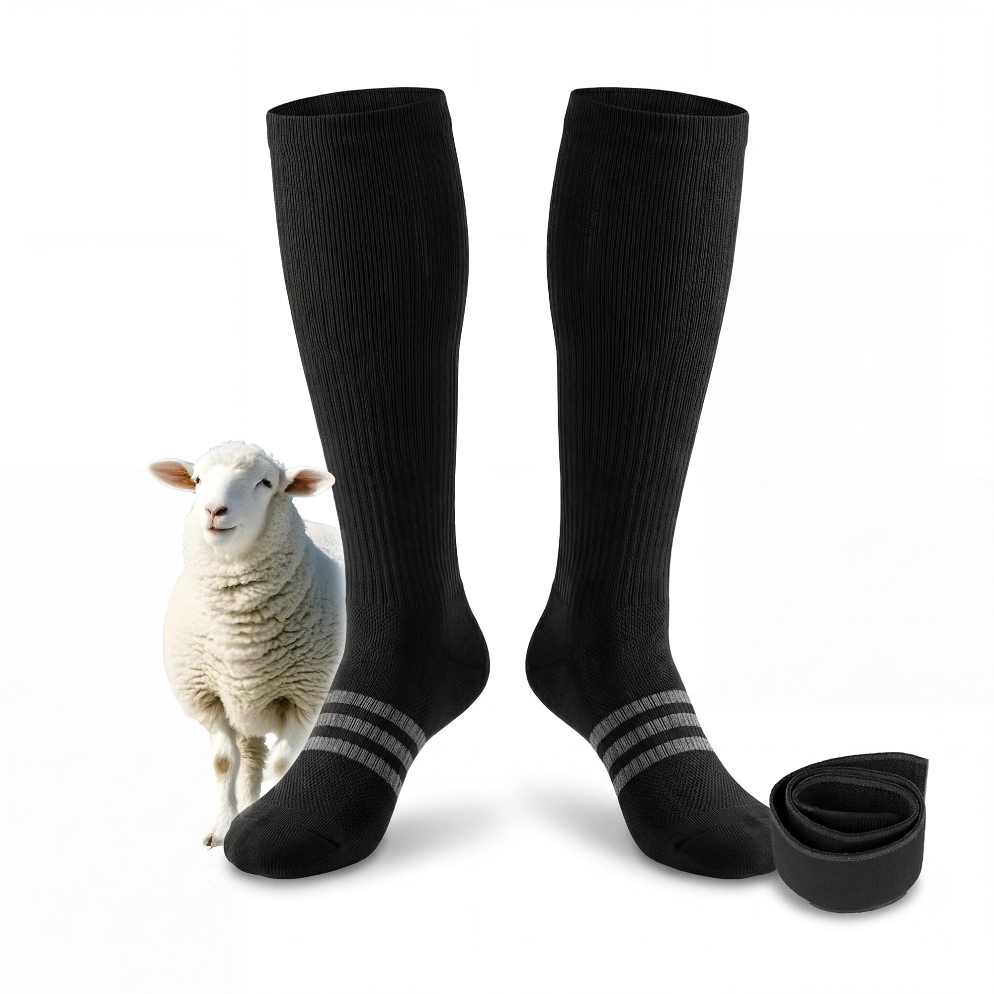RANDY SUN Wasserdichte Wandersocken Herren Damen Atmungsaktive Thermosocken mit 3-Lagig Membran Winddicht Warme Winter Socken für Trekking Ski Angeln Fahrrad
