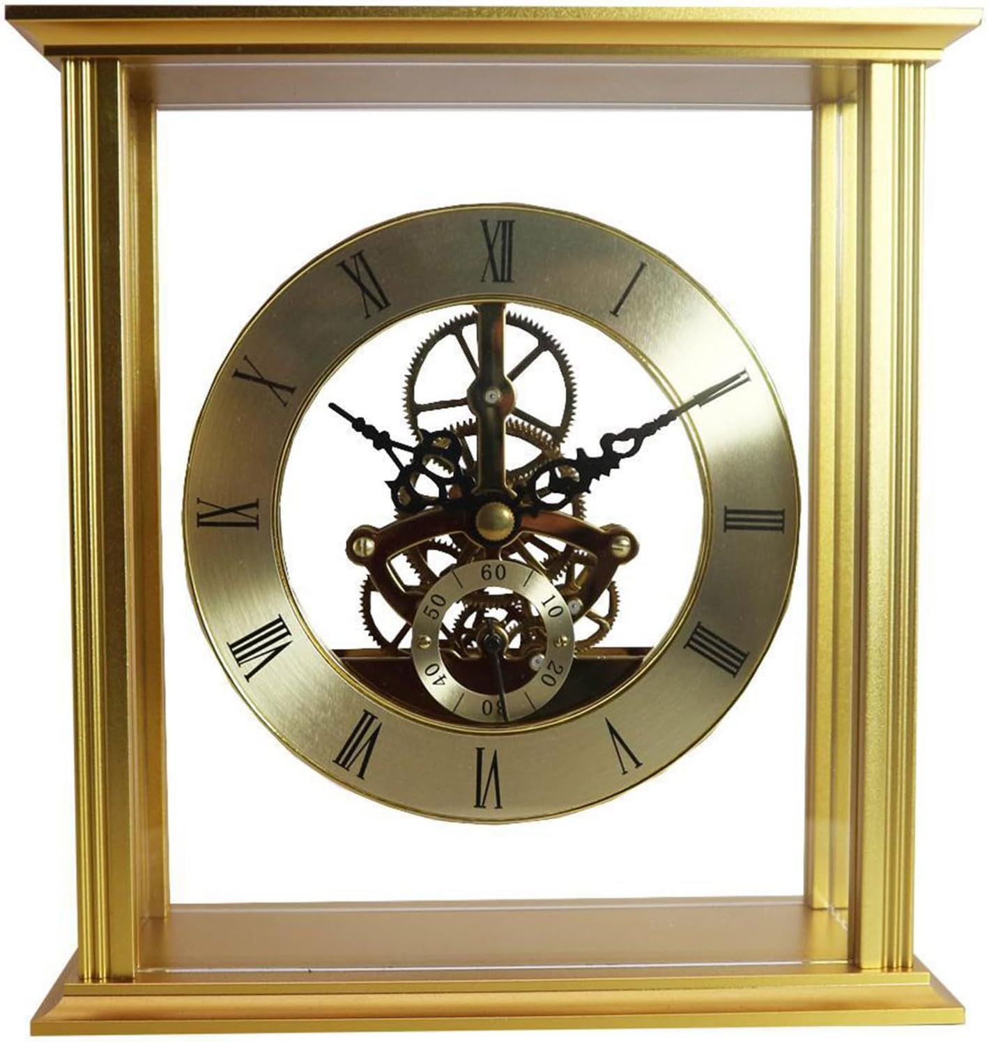 Wall Clock, Wall Timer, 160mm Diameter Metal Perspective Gear Clock Home Livings Room Office Novel Ornaments Clock for Livings Room Decoration Antiques Round Decorative Clock
