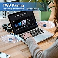 Vista 4 de MOMOHO Mini altavoz Bluetooth inalámbrico con obturador remoto, altavoz Bluetooth multifuncional TWS emparejamiento, micrófono integrado, altavoz