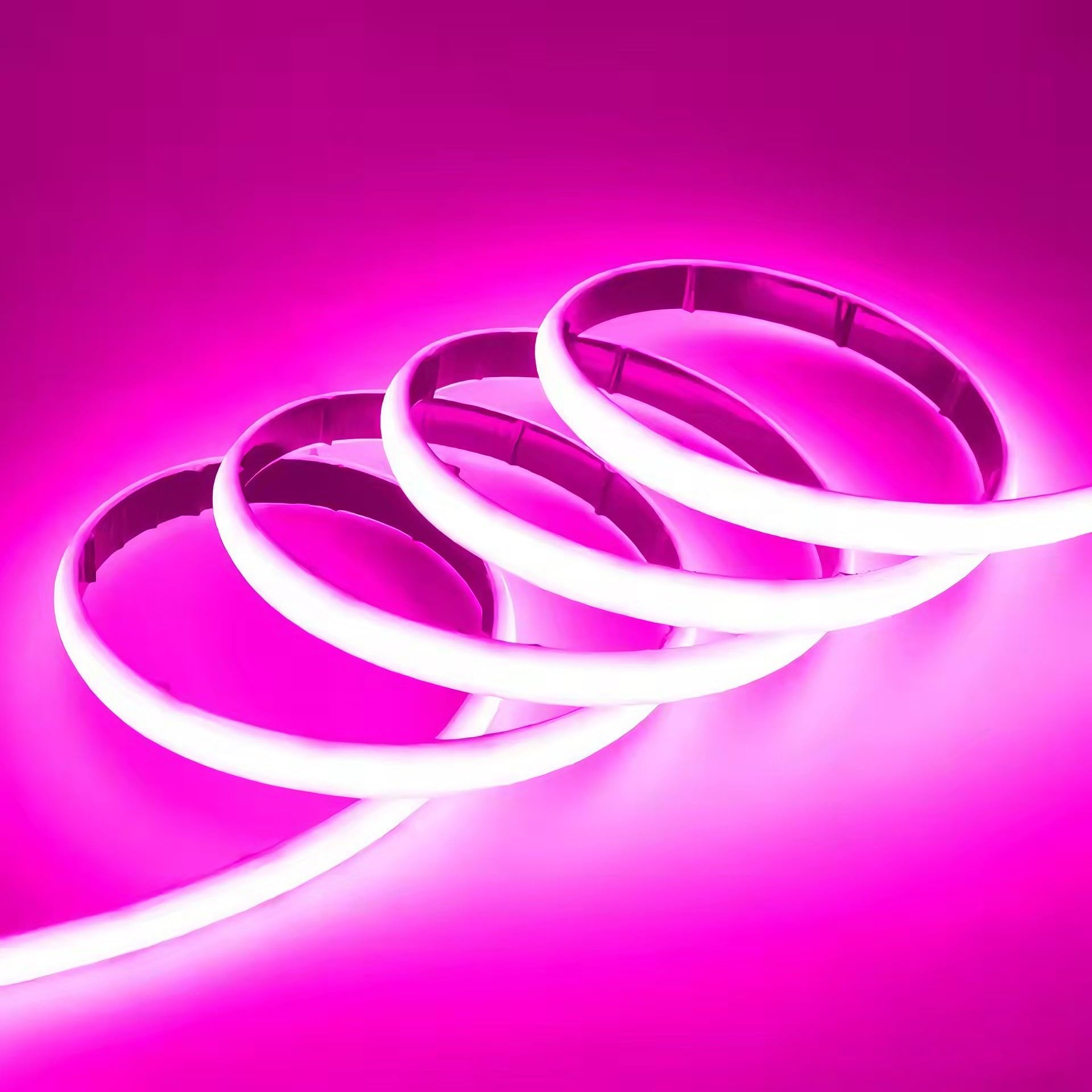 BININBOX COB LED Strip Light IP68 Waterproof Neon Rope 320 LEDs/m Cuttable LED 24V, Flexible Strip for Stairs, Aquarium, Pool, Bedroom, Christmas, Party Decoration (Pink Light, 100 Meters)