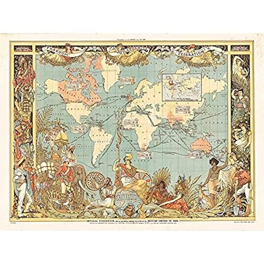 Crane 1886 Pictorial Map British Empire World Unframed Wall Art Print Poster Home Decor Premium
