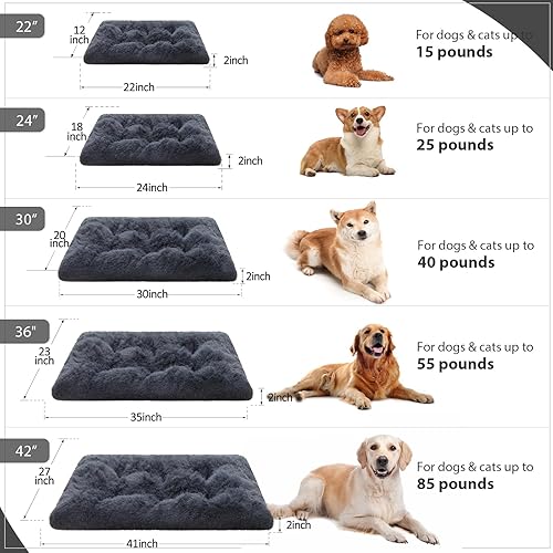 Miniatura 5 de Vonabem Cama grande para perro XL, almohadilla lavable para jaula de perro de 42 pulgadas, cama extragrande para mascotas, alfombras suaves y