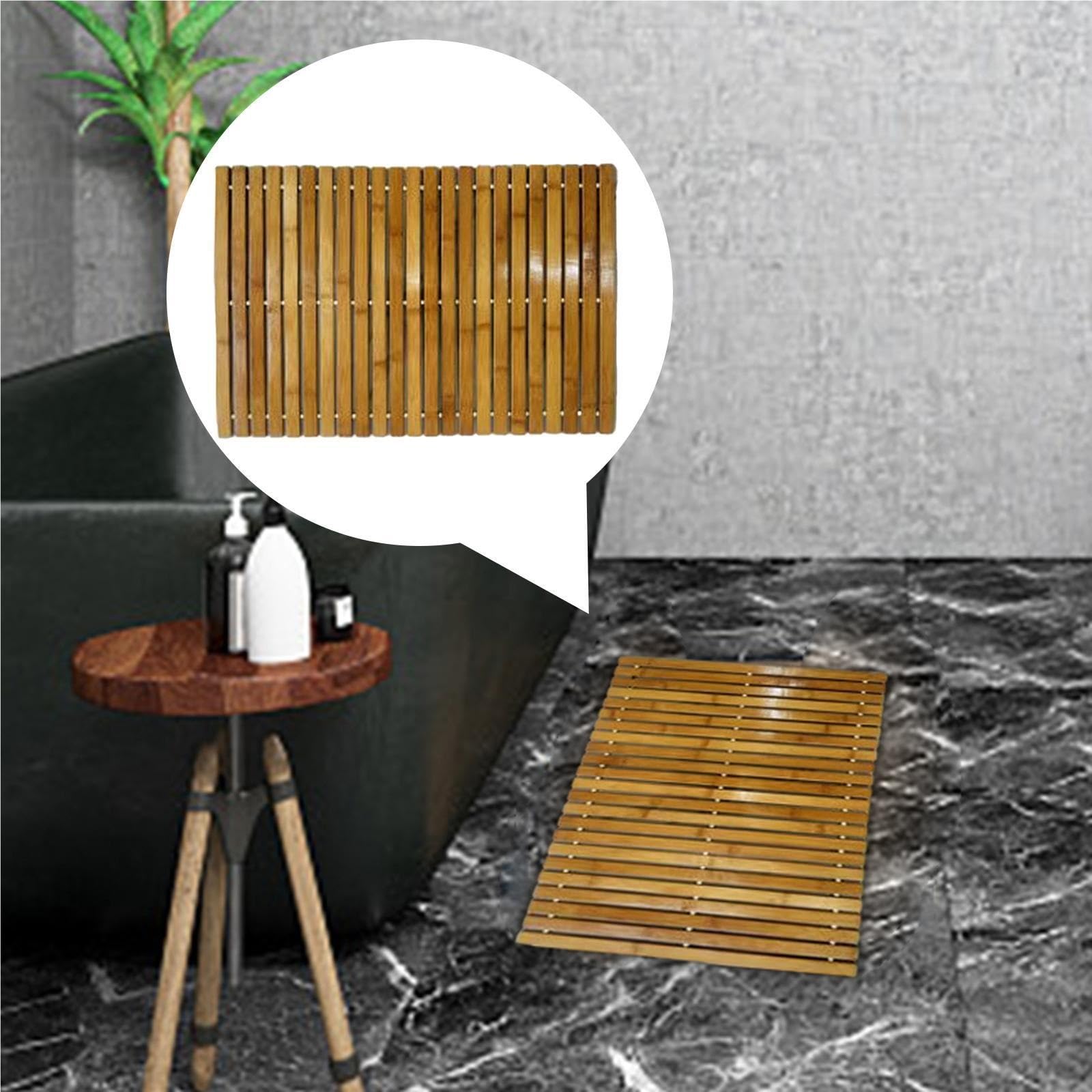 Tappetino da bagno con strisce di legno, pavimento for uso interno, tappetini da cucina, tappetini da bagno for doccia