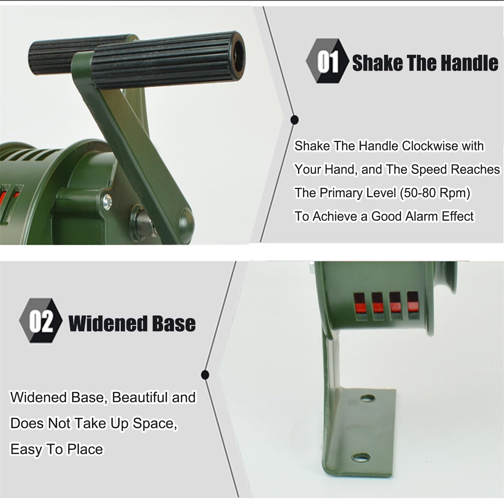 Sirena A Manovella Portatile – Allarme Manuale Da 120 DB, Nessuna Batteria, Per Emergenze E Sicurezza