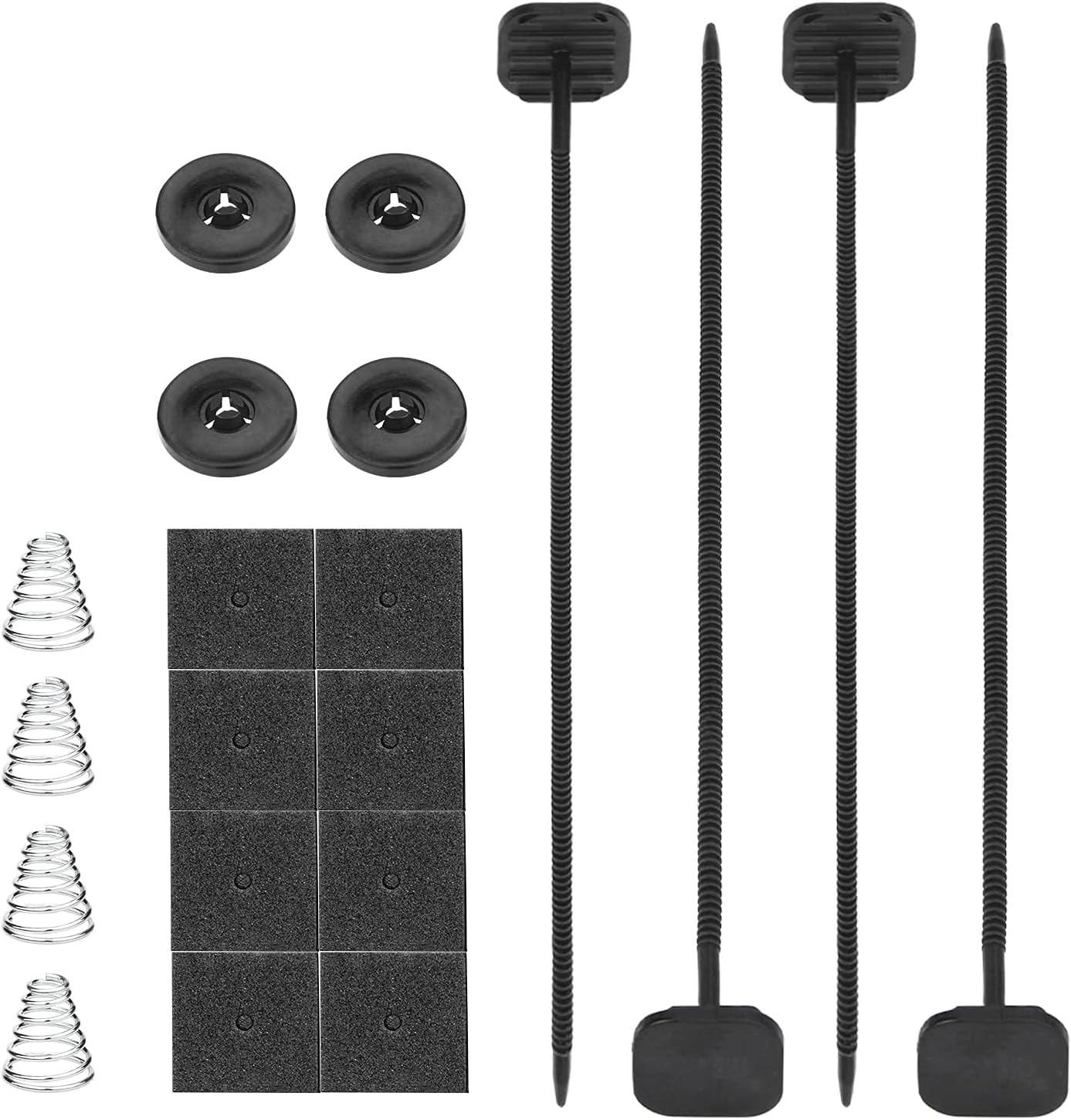 Single Electric Engine Cooling Fan Zip Tie-Strap Complete Radiator Fin Mounting Installation Kit for Automotive Car or Truck