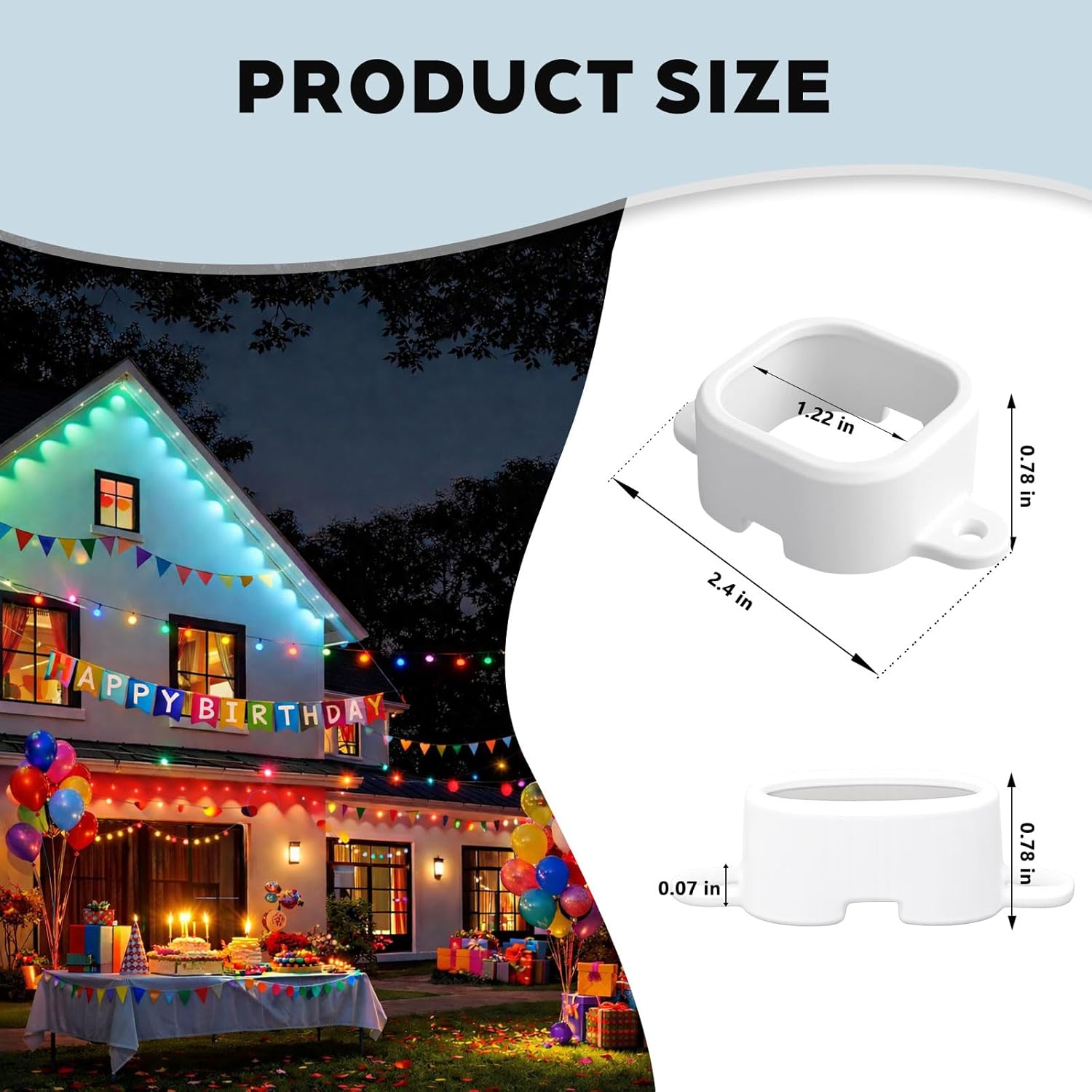 60PCS Mounting Brackets for Govee LED Lights H706, Secure Light Clips for Govee PRO H706A H706C, Easy Installation for Indoor & Outdoor Use, Perfect for Home, Office, and DIY Decor