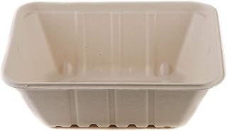 54oz Deep Disposable Rectangle Bowls [125 PACK] - 100% Biodegradable Sugarcane Bagasse Bamboo Fibers Sturdy Compostable Eco Friendly Environmental Paper Plastic Bowl Alternative Tree Free